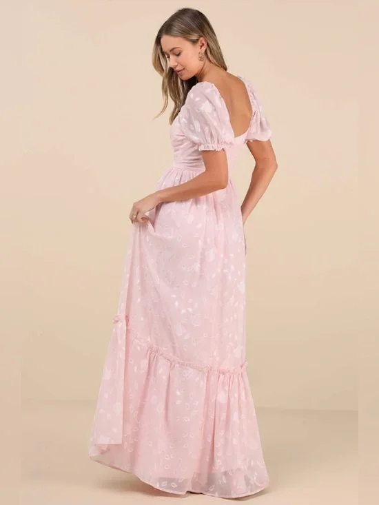 LULU'S Phenomenal Sweetness
Pink Floral Burnout Bustier Maxi
Dress - Picture 2 of 5